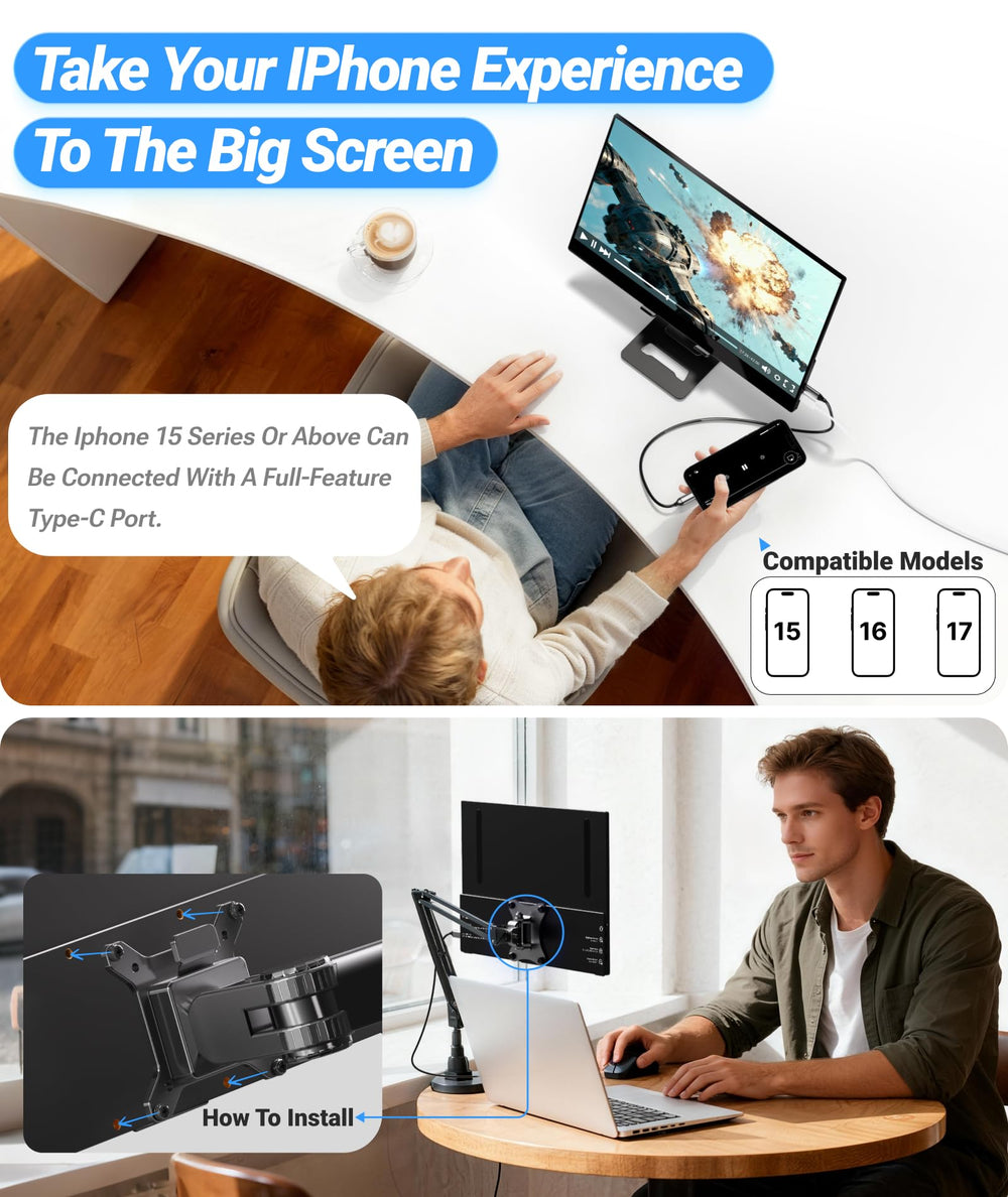 Ingnok next to a laptop to show compact size and portable advantage