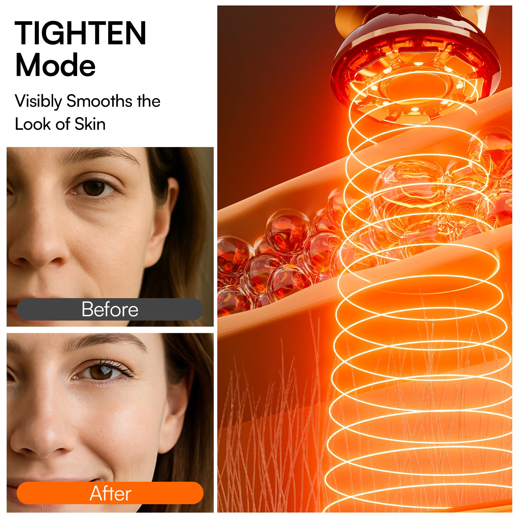 INIA in a lifestyle shot using on neck to illustrate even application and lift