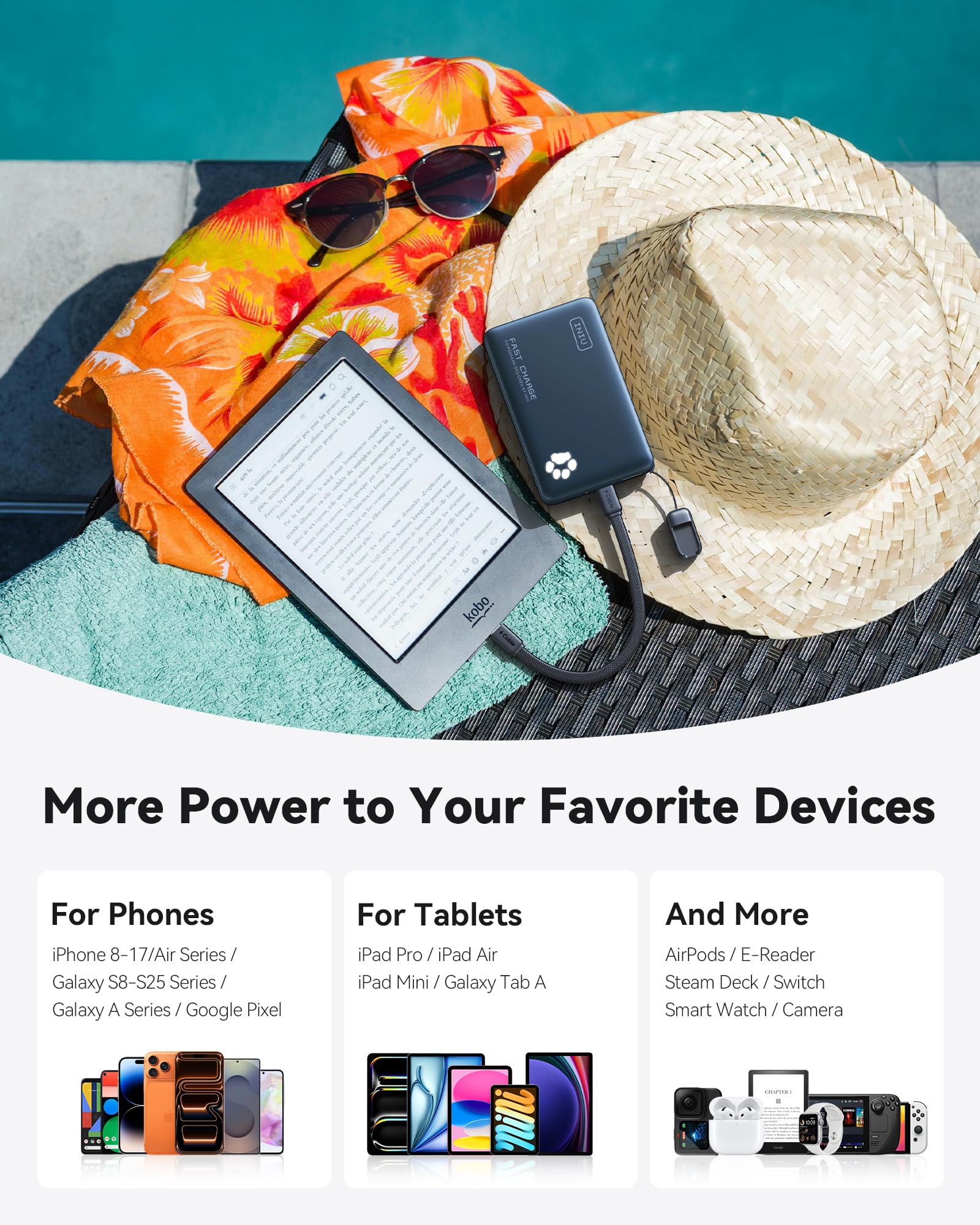 INIU power bank en maleta ideal para viajes y cumplimiento TSA