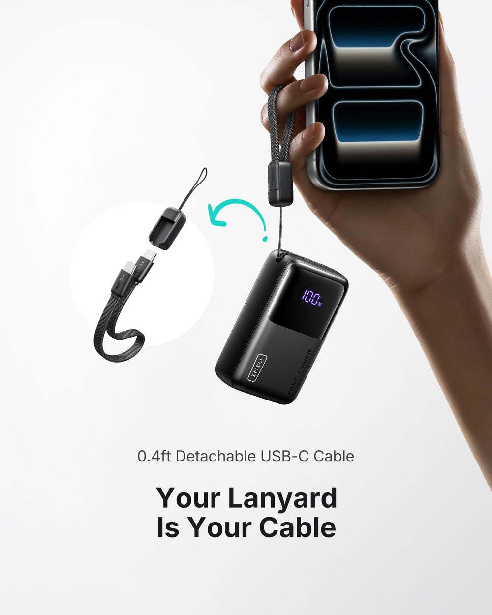 INIU Ultra Mini held in hand showing lightweight carry convenience