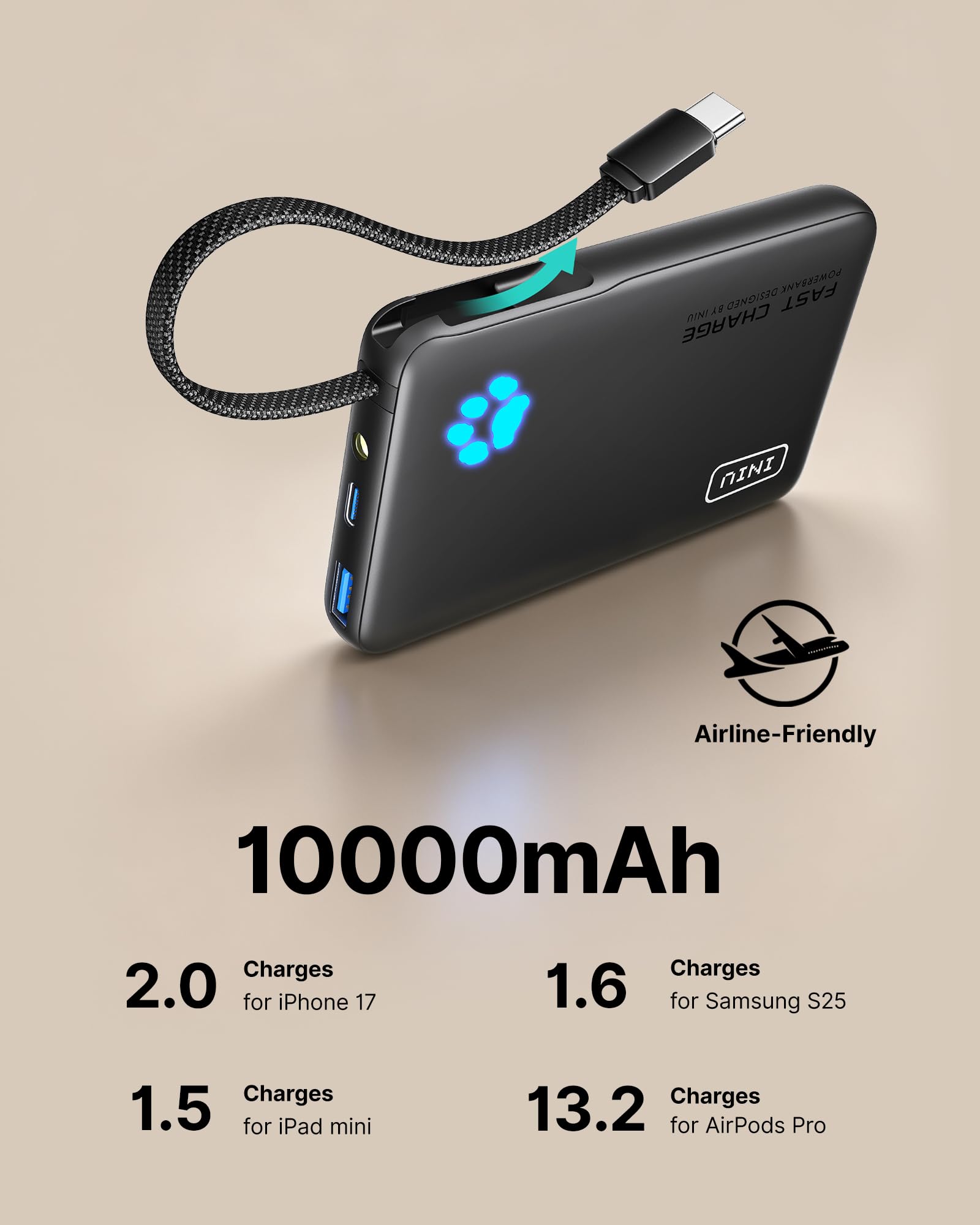 INIU entregando energía a una Steam Deck, ideal para jugar sin depender de enchufes