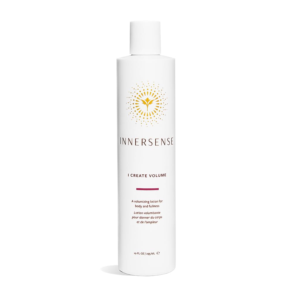 INNERSENSE botella frente mostrando tamaño y diseño, aporta volumen natural