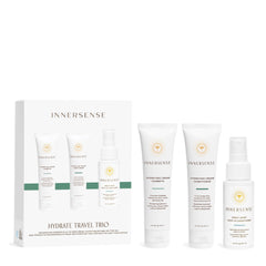 INNERSENSE frente del packaging del set de viaje, portátil y práctico