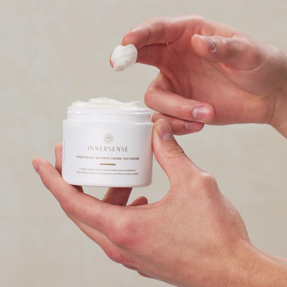 INNERSENSE product on hands demonstrating application, illustrates light non-greasy hold