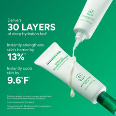 innisfree etiqueta con SPF 47 y detalles de ingredientes