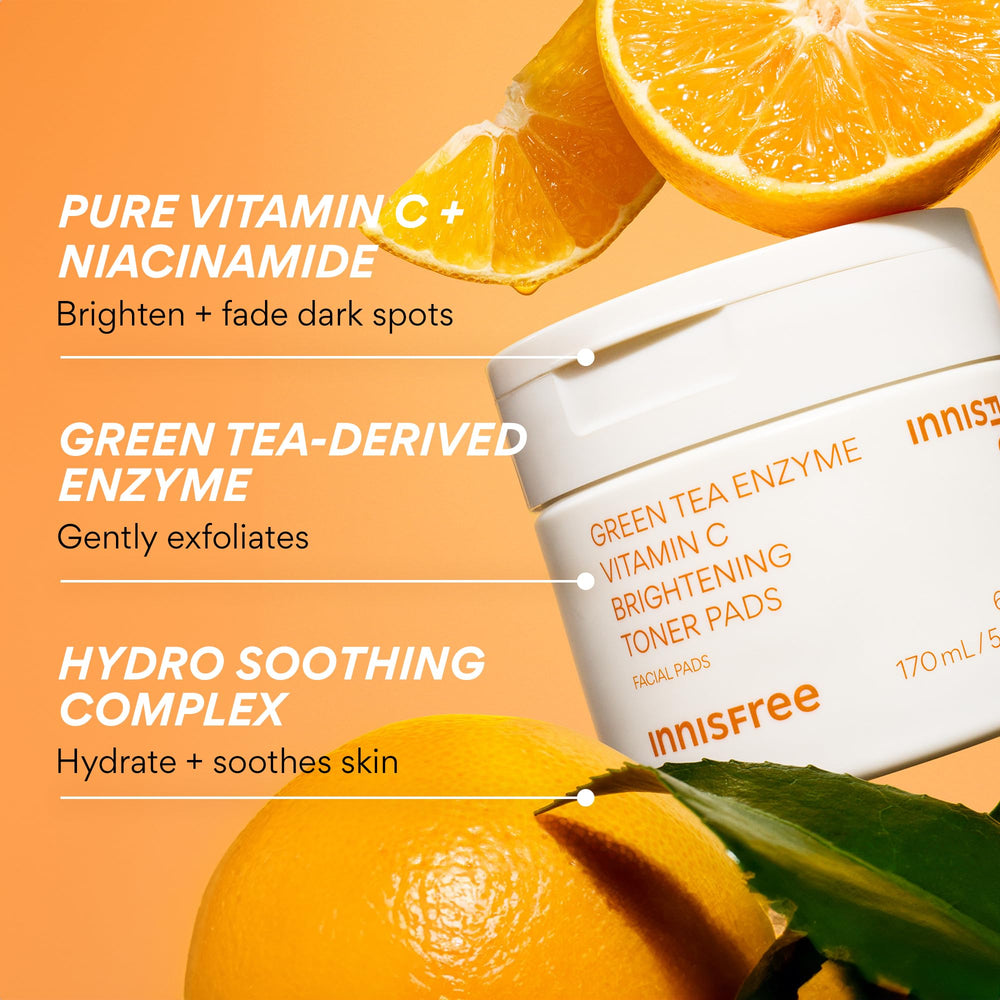 innisfree textura de pad cercana fibras con vitamina C para exfoliar suavemente