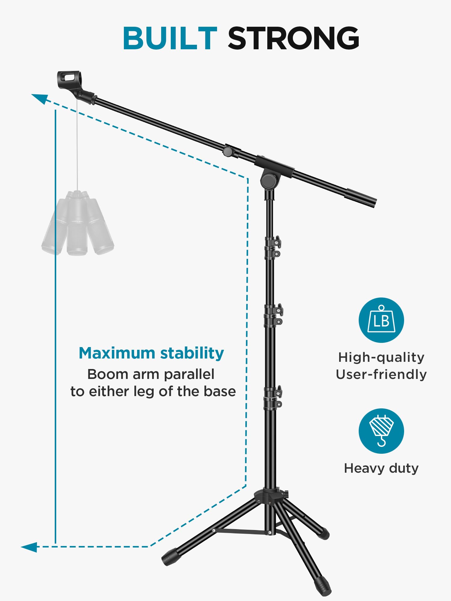 InnoGear brazo boom extendido demostrando alcance y flexibilidad