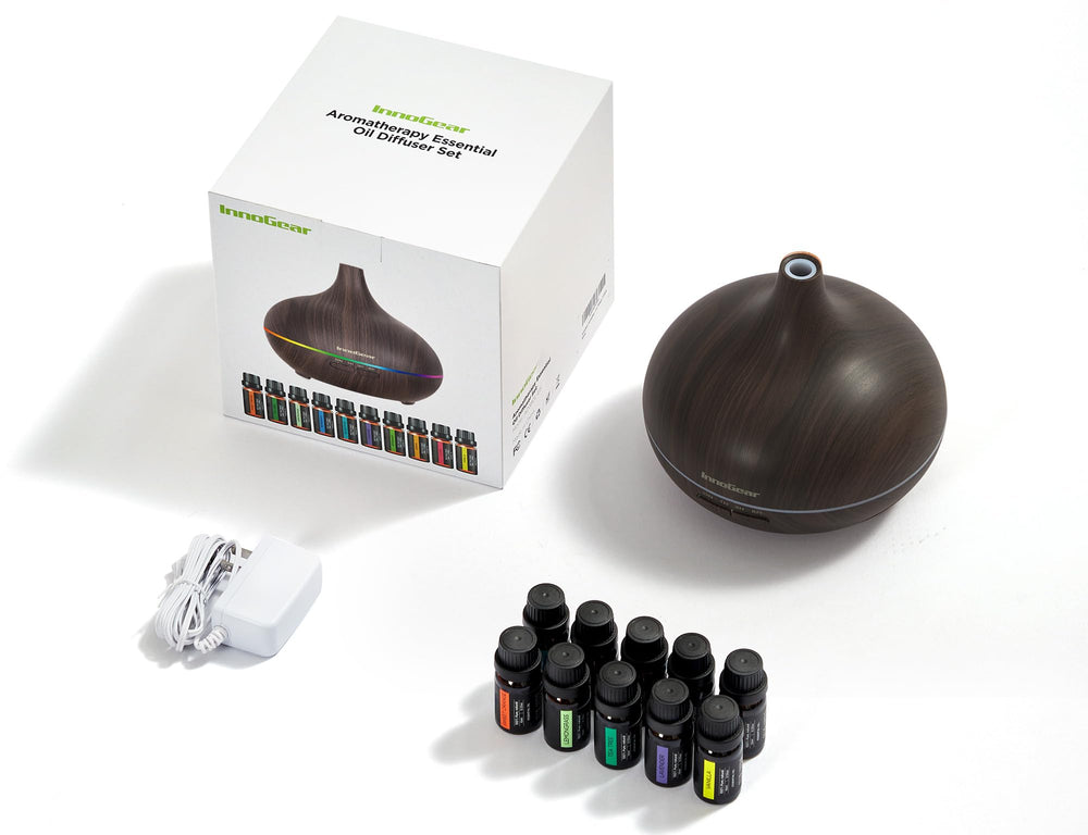 InnoGear difusor en uso en sala aportando humedad y aroma suave
