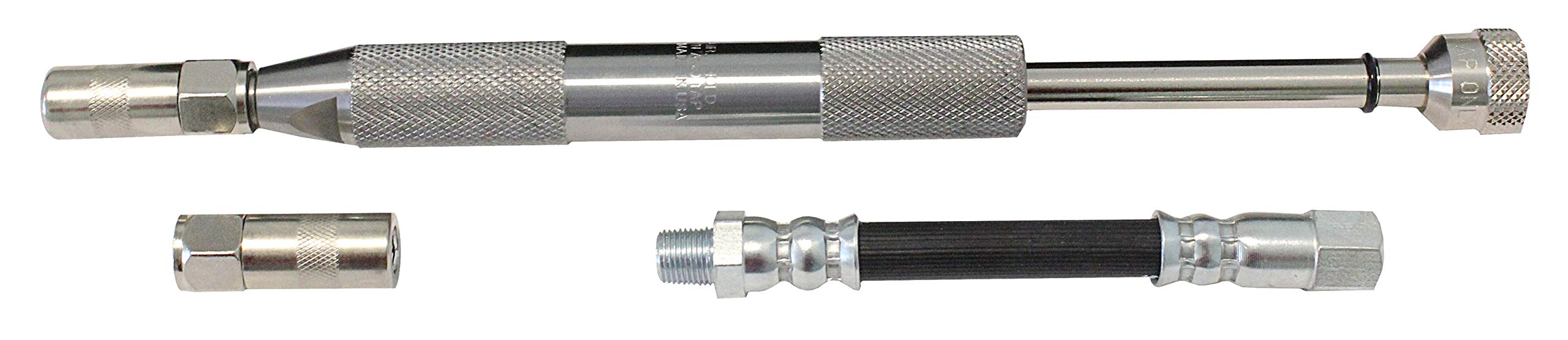 Innovative Products of America flexible hose and extra coupler close-up showing durable fittings for tight access