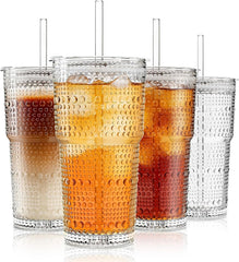 INSETLAN vaso hobnail frontal mostrando diseño elegante y agarre seguro