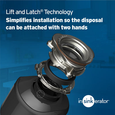 InSinkErator Badger 1 mecanismo Lift and Latch para instalación sin esfuerzo