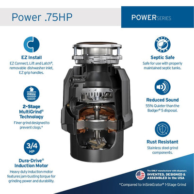 InSinkErator side profile emphasizing slim design and space-saving benefit