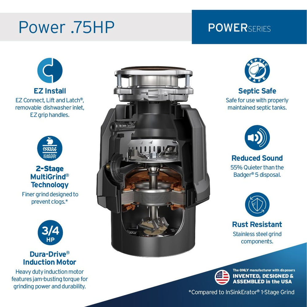 InSinkErator side profile emphasizing slim design and space-saving benefit