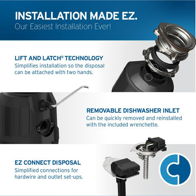 InSinkErator disposed installed under sink demonstrating neat fit and quiet use benefit