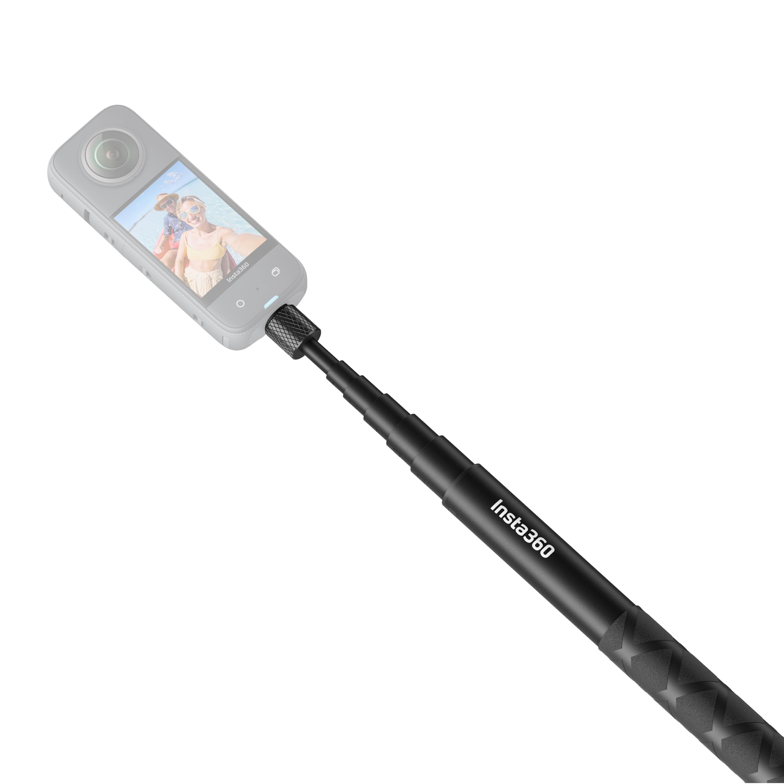 Insta360 detalle del mango con textura ergonómica para mejor agarre y control