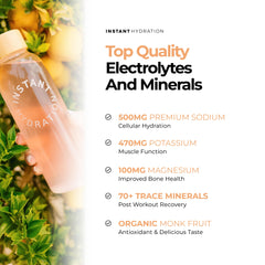 Instant Hydration mixed orange drink in bottle ready to hydrate fast