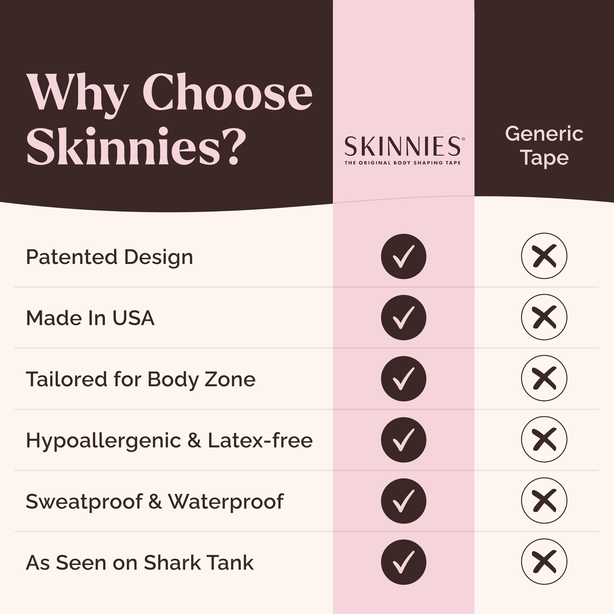 Instant Lifts Skinnies comparación de tamaño para visualización clara