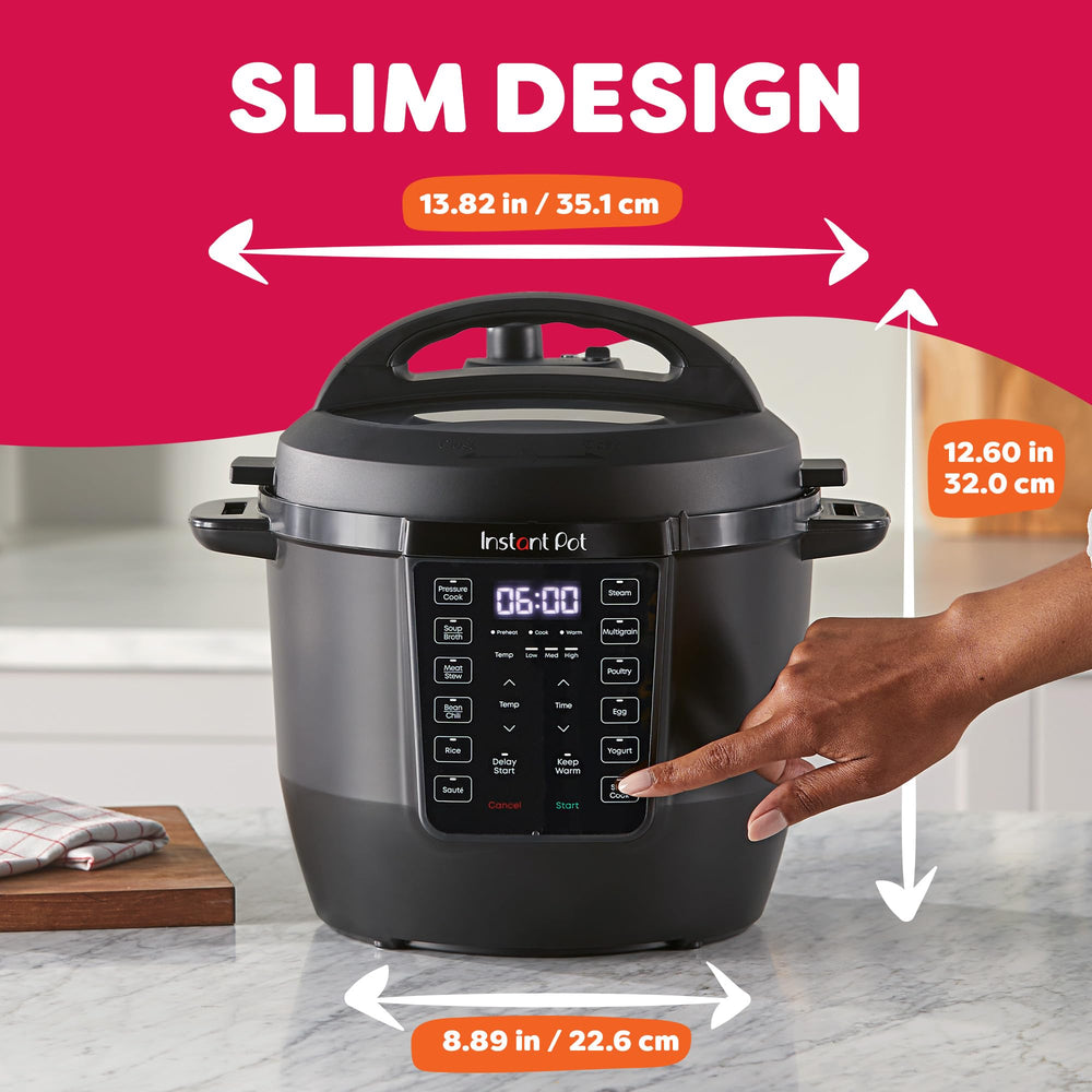 Instant Pot comparación de tamaño en encimera demostrando ahorro de espacio
