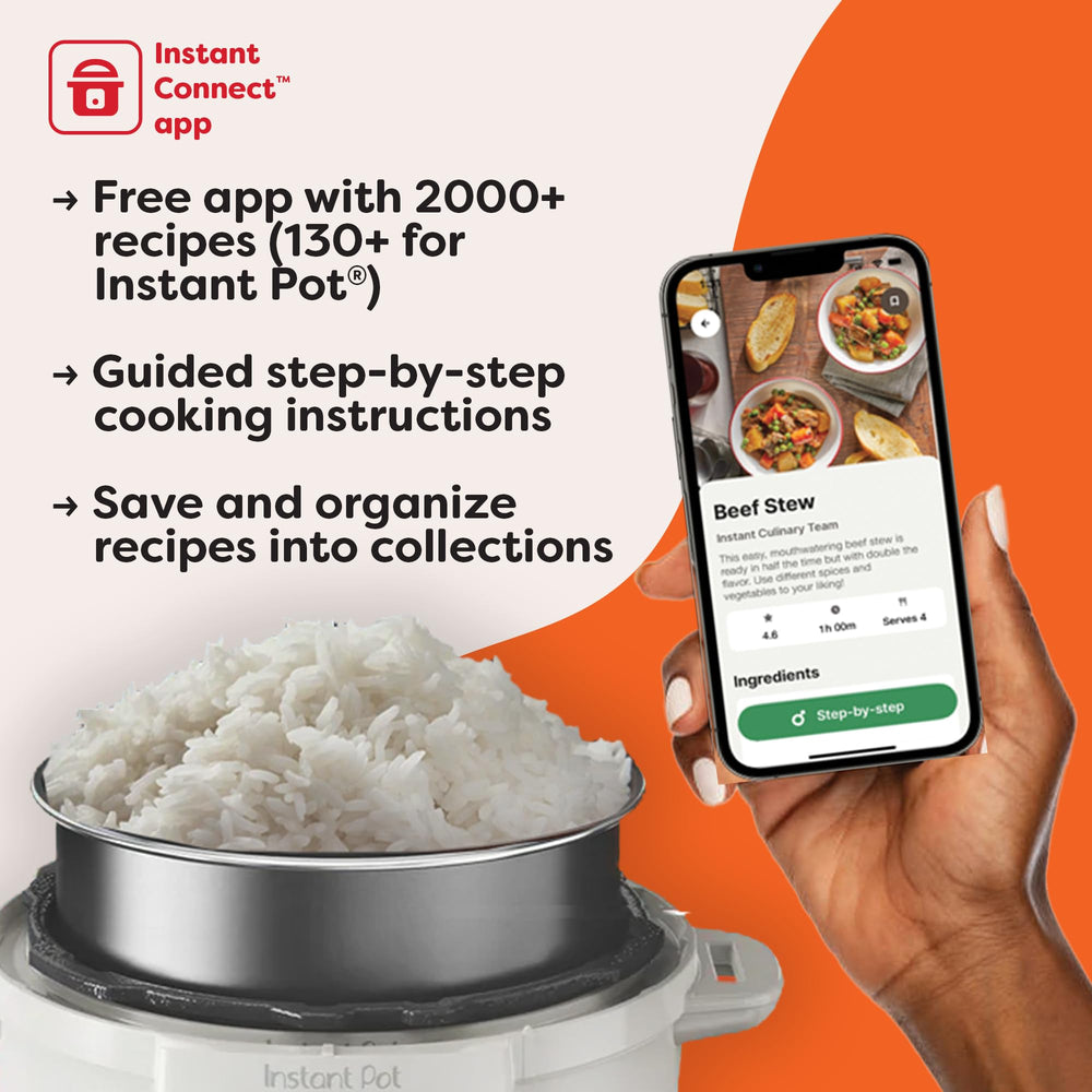 Instant Pot Pro comparación de tamaño sobre mesa para visualizar capacidad