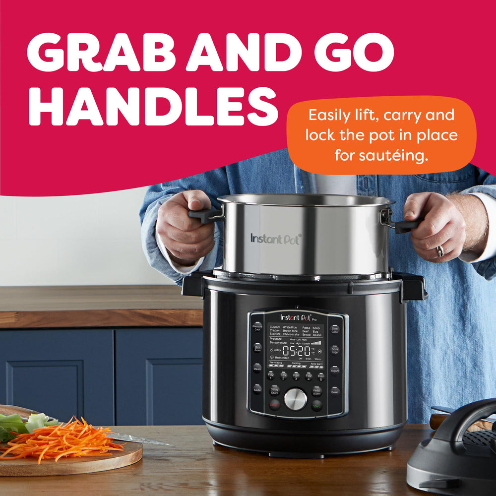 Instant Pot Pro en uso en cocina preparando comida familiar rápidamente