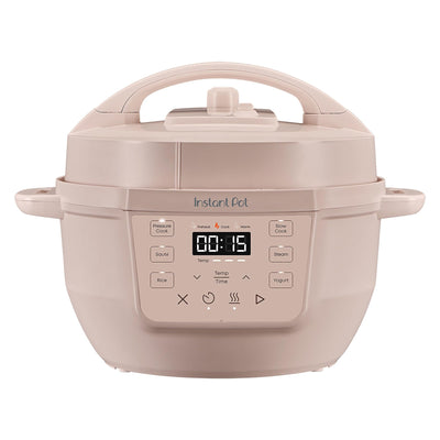 Instant Pot RIO Mini front view showing compact Rosewater finish and controls benefiting small kitchens