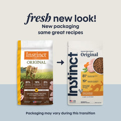 Instinct close-up of kibble texture highlighting protein-rich pieces