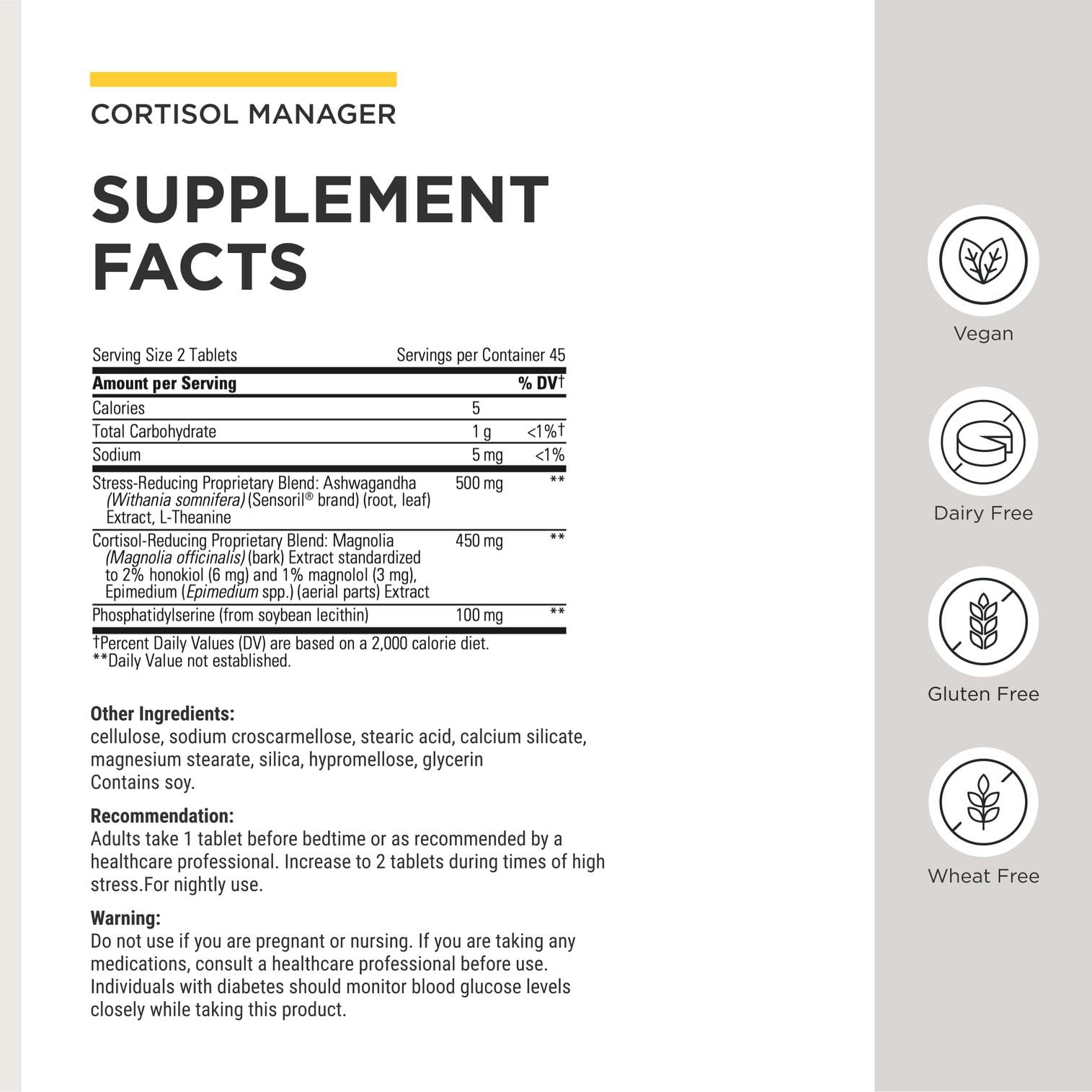 Integrative Therapeutics botella con etiqueta legible, detalle de ingredientes