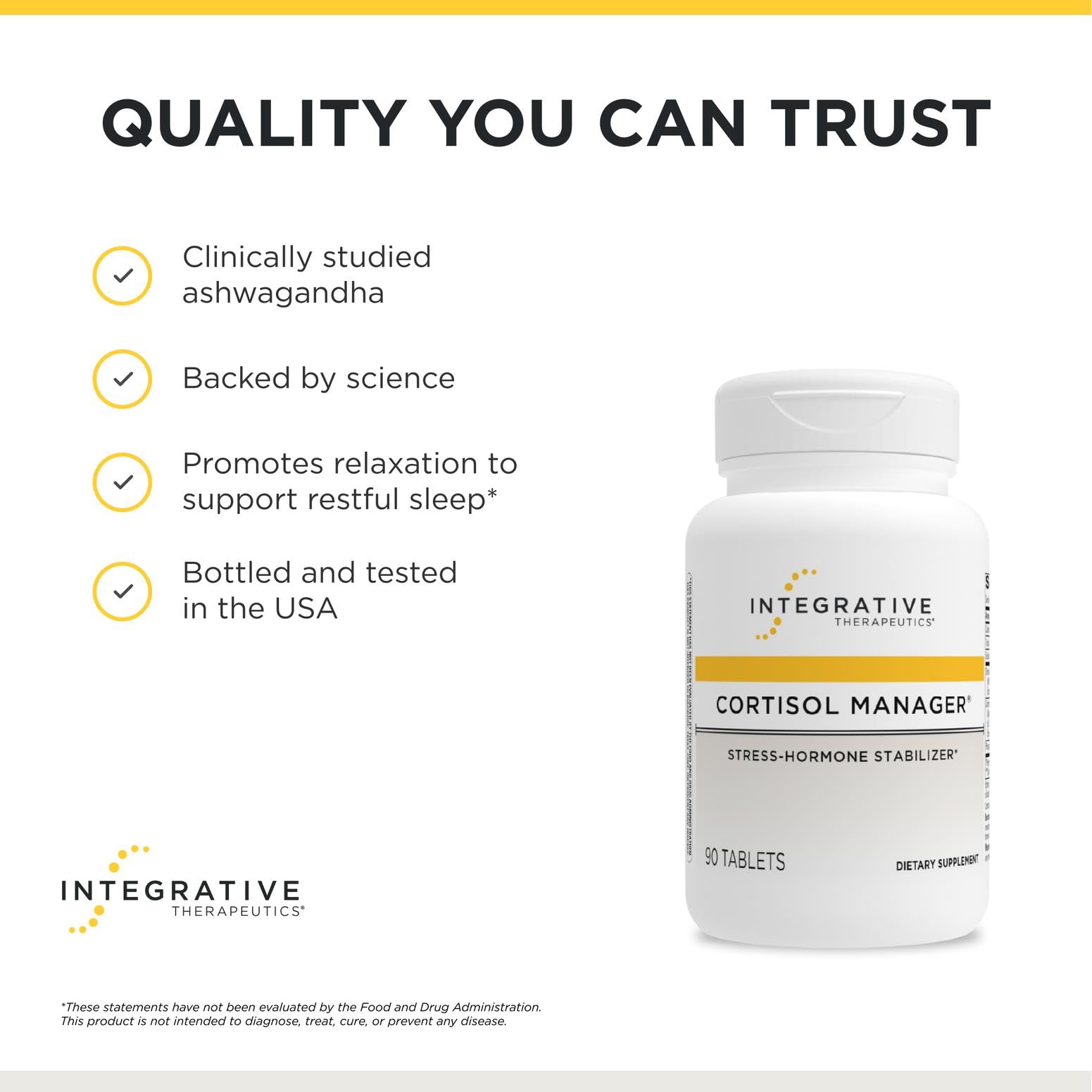 Integrative Therapeutics botella junto a regla para escala, claridad de tamaño