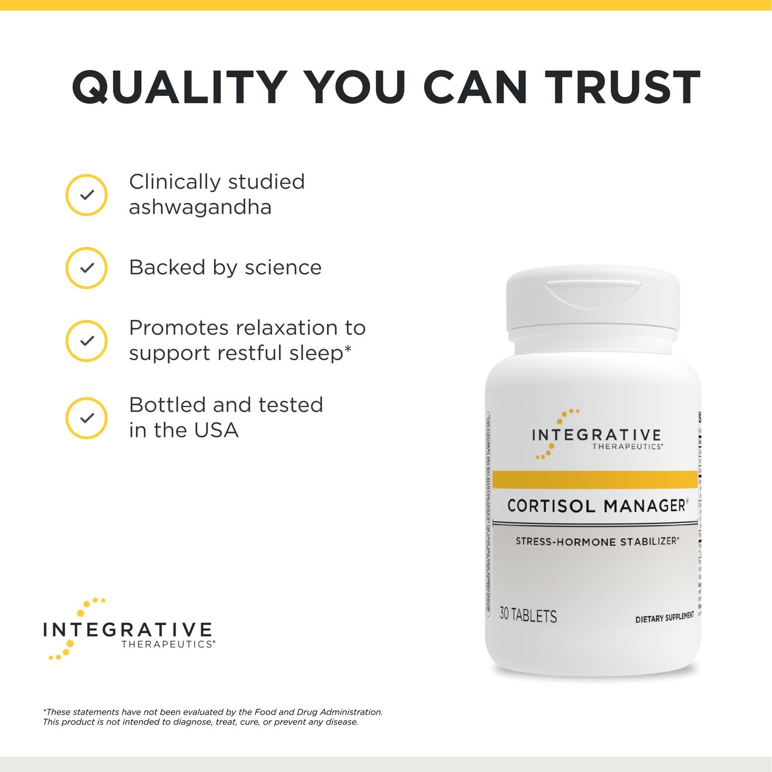Integrative Therapeutics etiqueta legible con ingredientes y beneficios claros