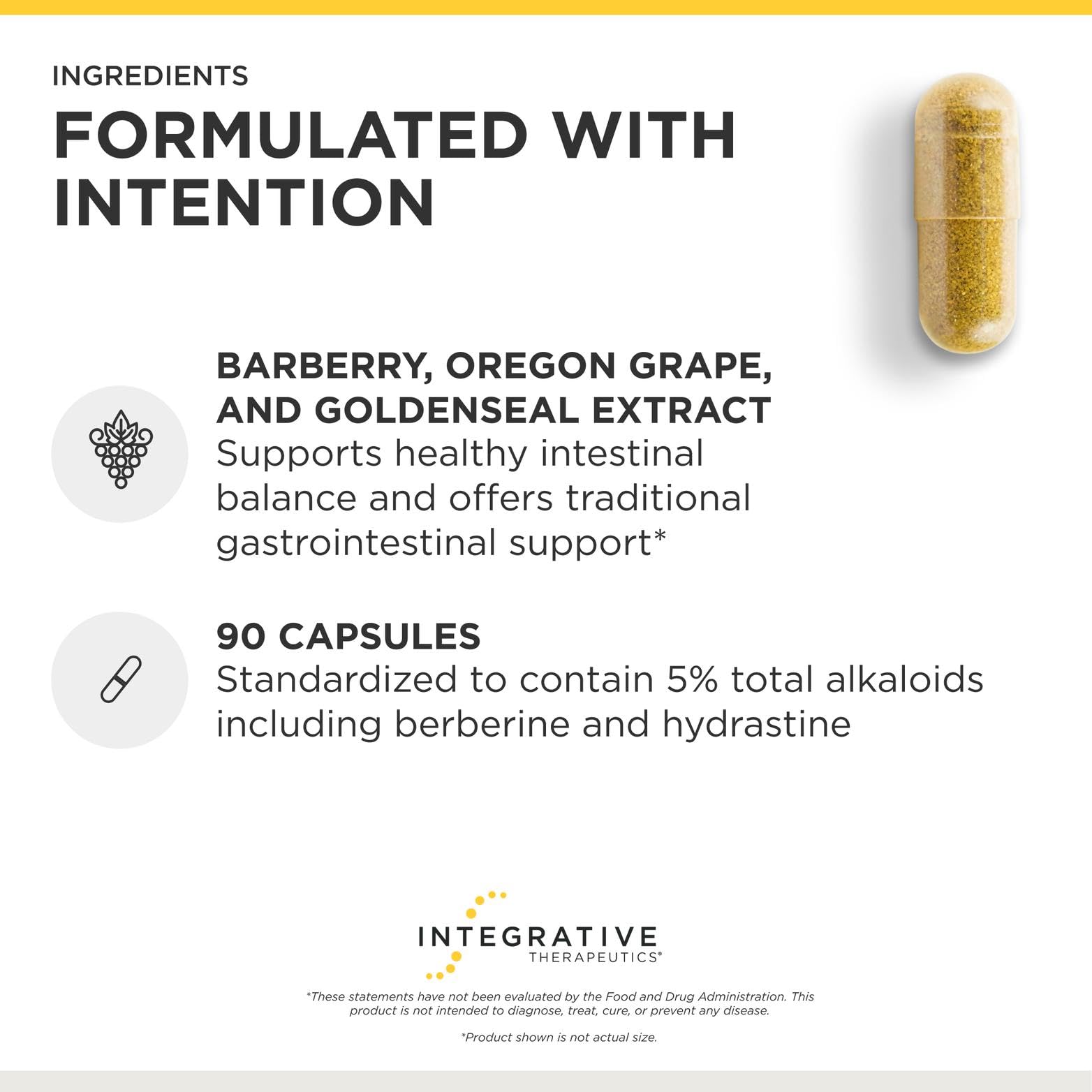 Integrative Therapeutics etiqueta con lista de ingredientes y beneficios visibles