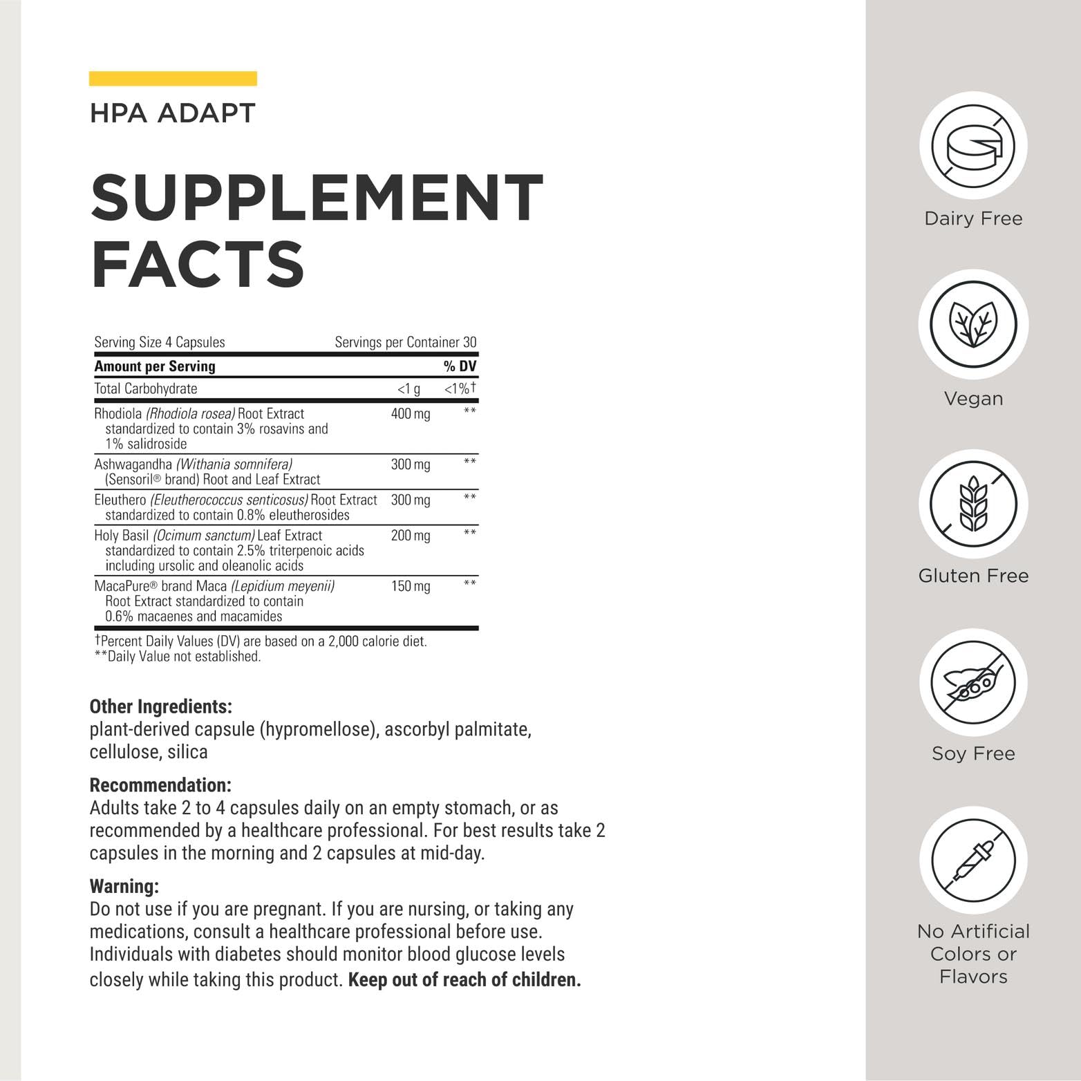 Integrative Therapeutics primer plano de extractos de rhodiola y ashwagandha en fórmula