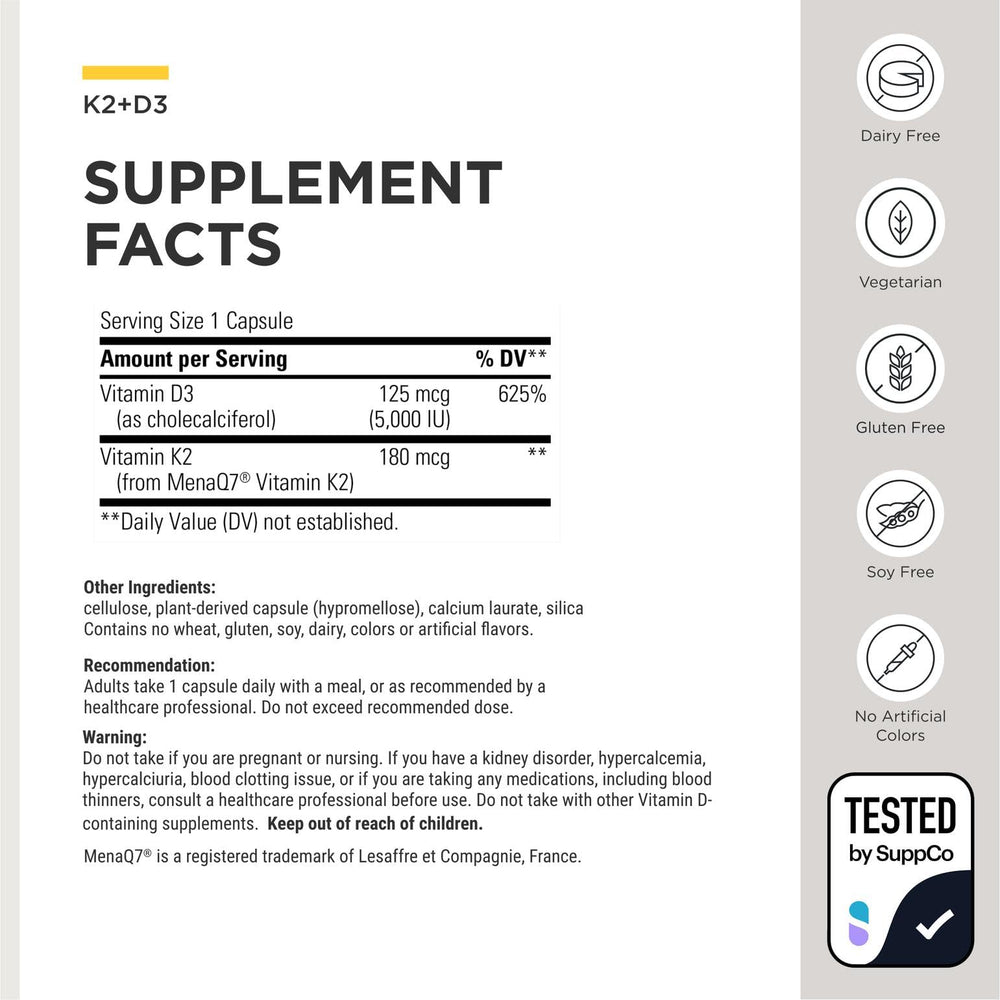 Integrative Therapeutics etiqueta con lista de ingredientes y sin alérgenos