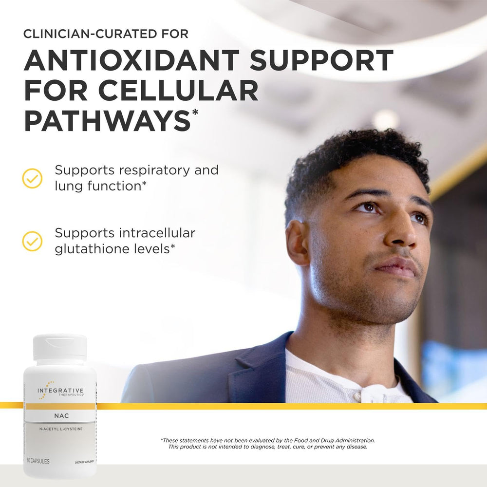 Integrative Therapeutics cápsulas en mano para ilustrar la porción y facilidad de uso