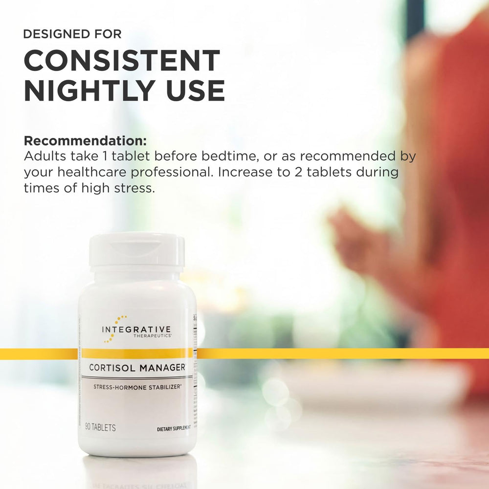 Integrative Therapeutics persona relajada con producto, promueve descanso