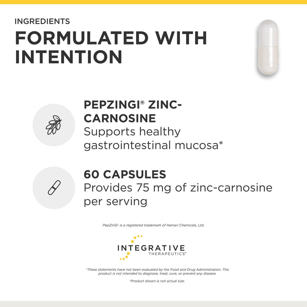 Integrative Therapeutics composición PepZinGI destacada para soporte de mucosa