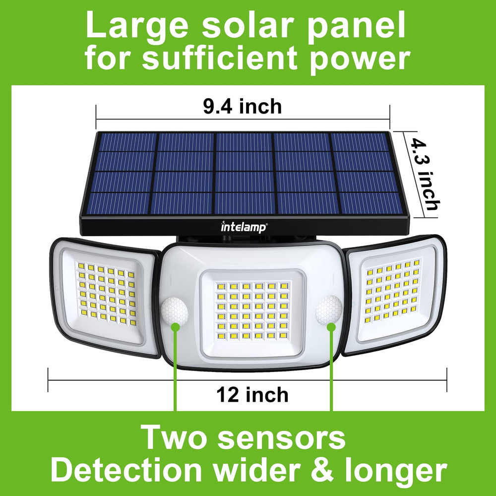 intelamp vista de los tres cabezales orientables para 270° de iluminación