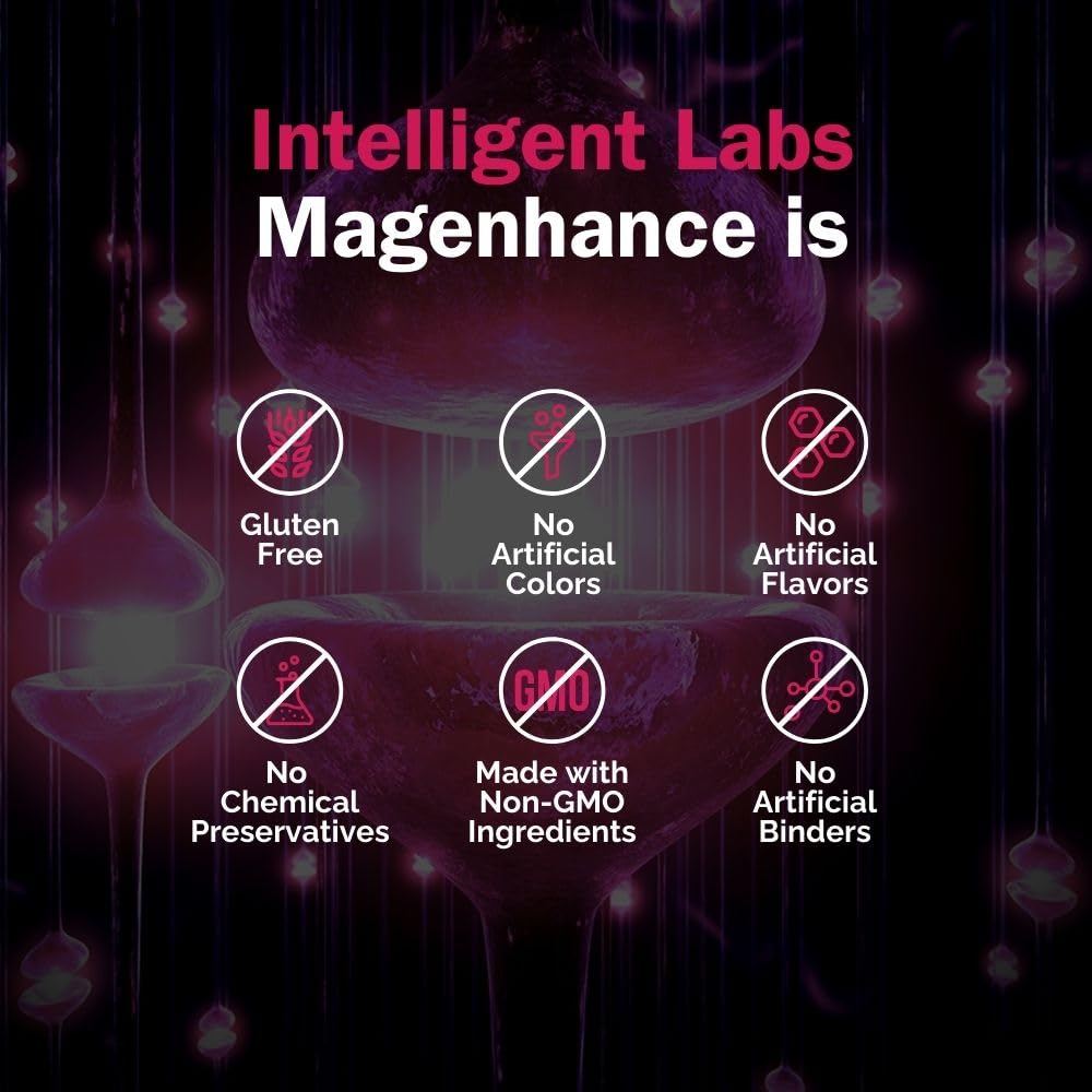 Intelligent Labs ilustración de Magtein L‑threonate y su acción cerebral