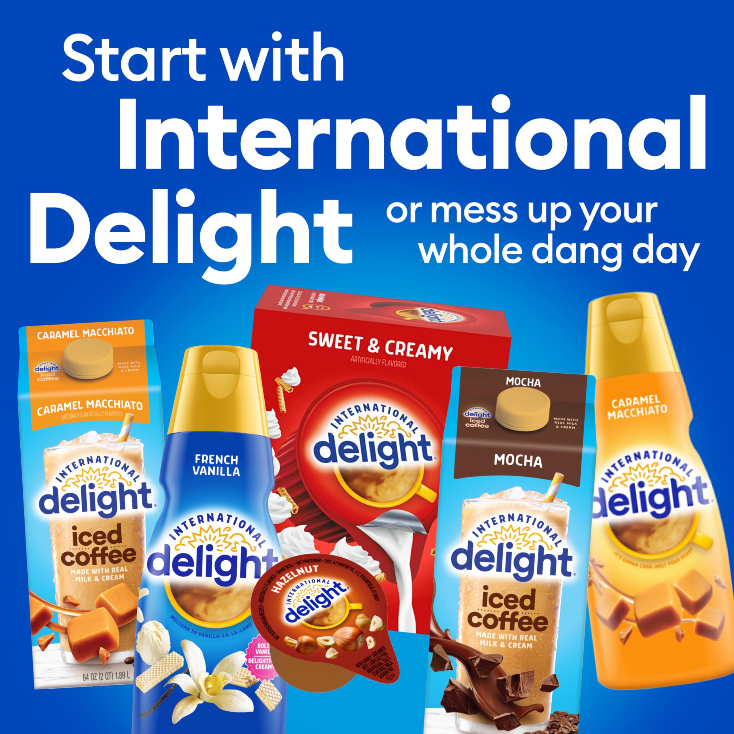 International Delight comparación de tamaño con mano para ver escala de cápsula