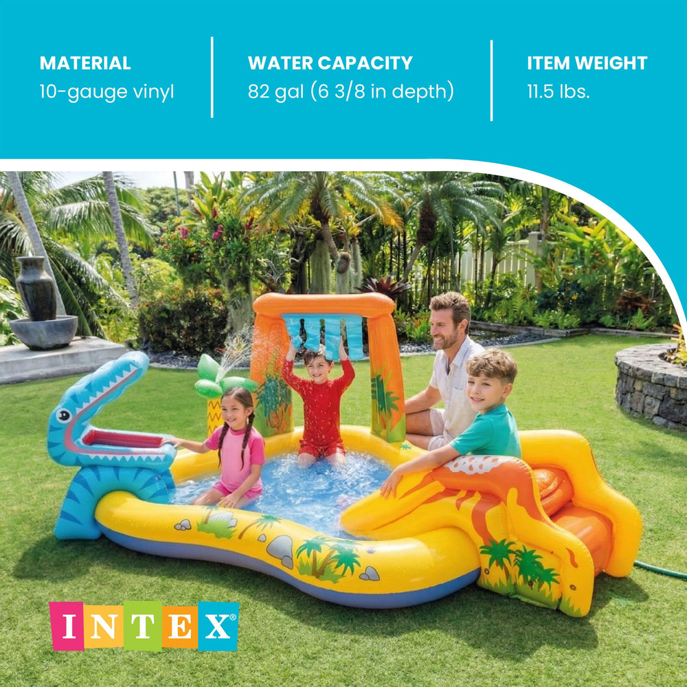 INTEX aspersor tipo palmera en funcionamiento refrescando a los niños