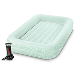Intex cama inflable frontal mostrando diseño con estrellas y comodidad