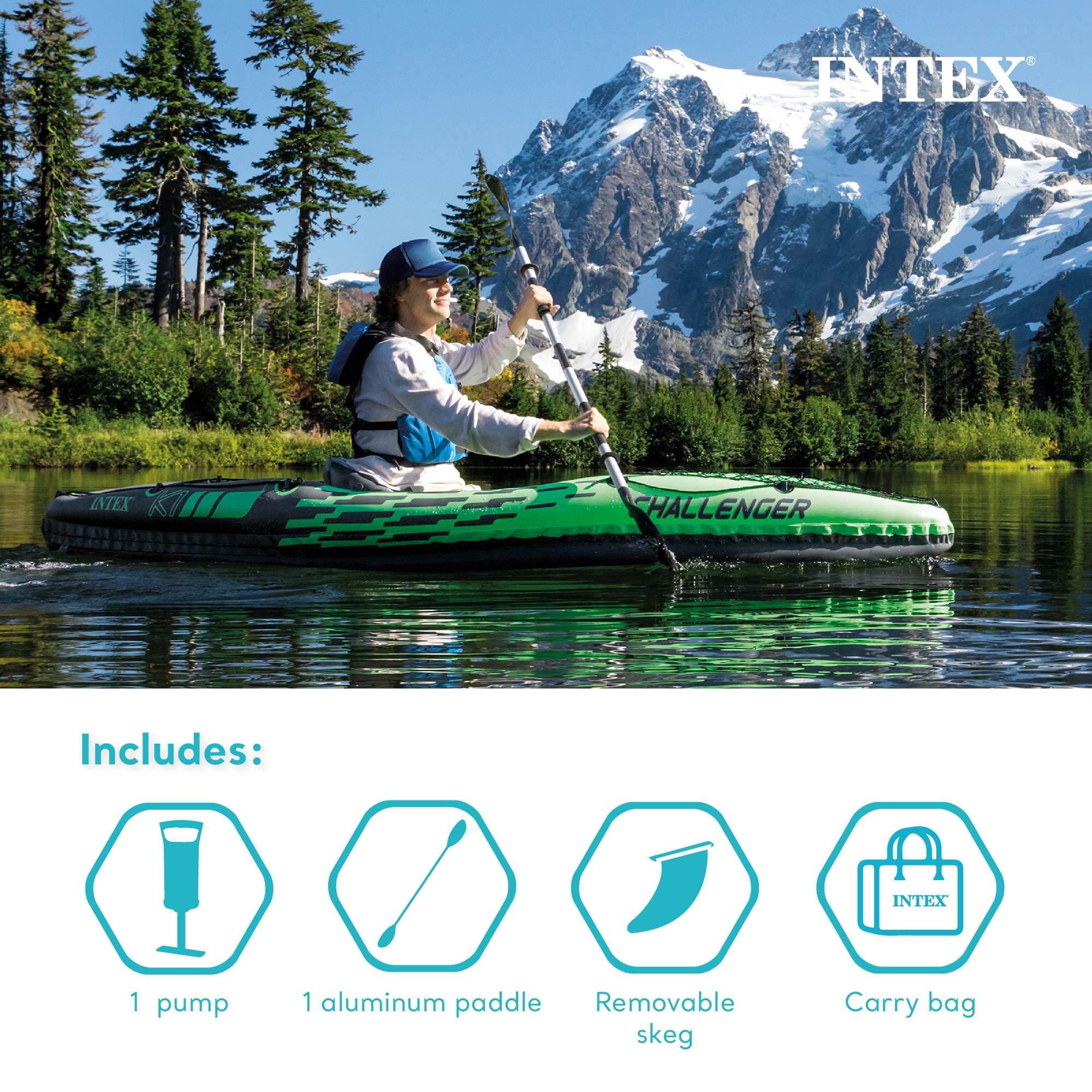Intex Challenger K1 quilla removible que mejora la dirección y control