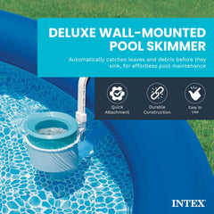 Intex skimmer mounting bracket detail demonstrating easy installation benefit