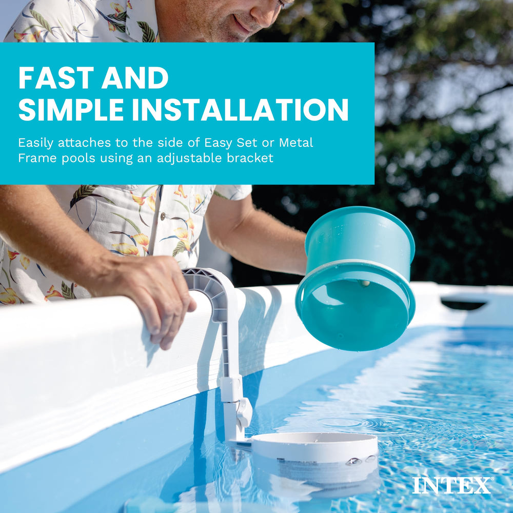Intex skimmer side profile with hose connected to show pump compatibility