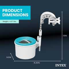 Intex skimmer removable strainer basket closeup for fast debris removal