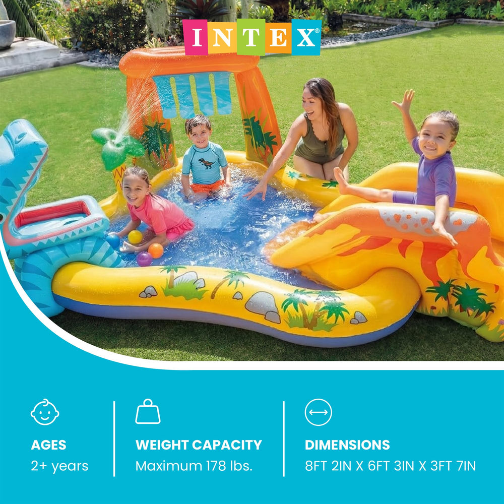 INTEX primer plano del tobogán volcán que facilita deslizamientos seguros