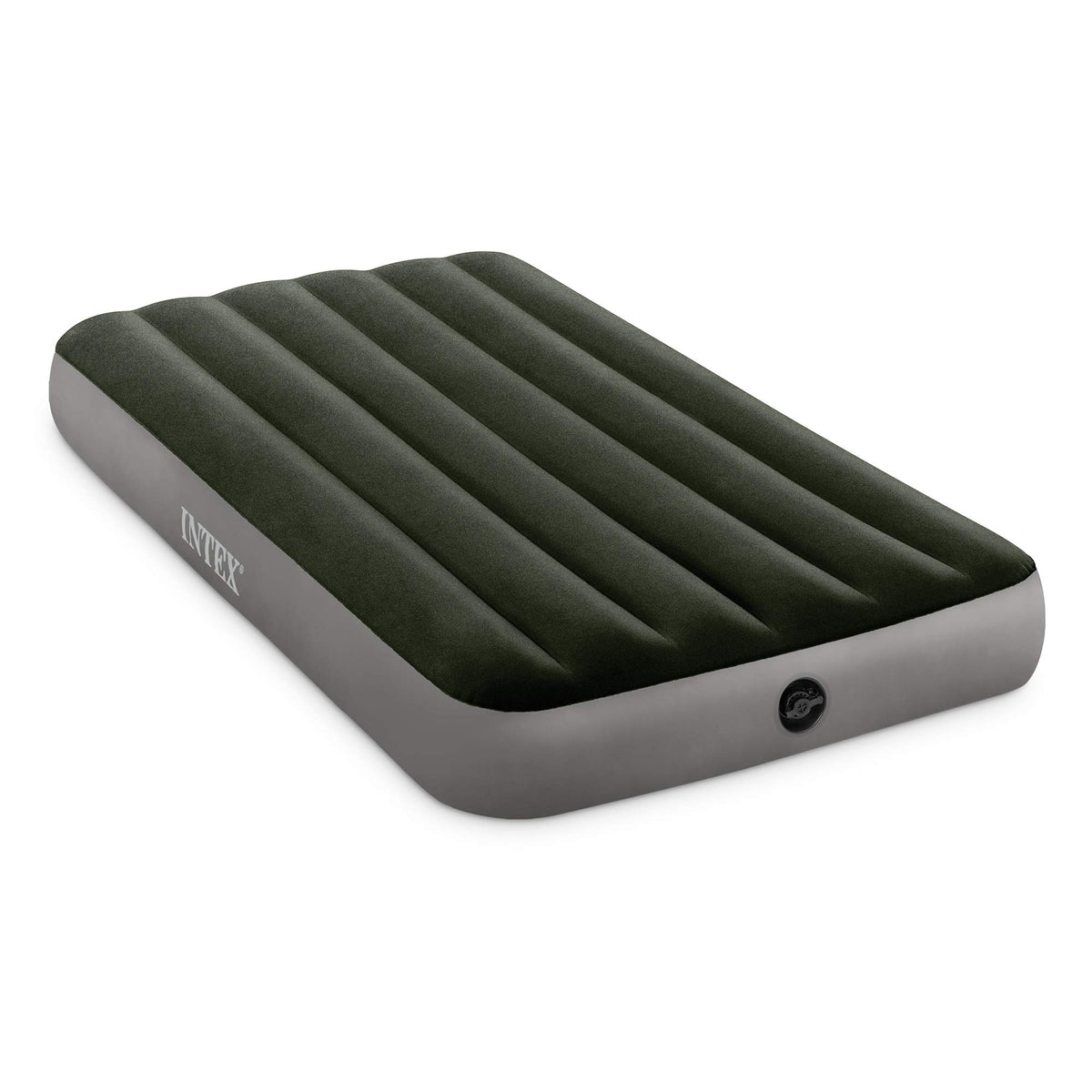Intex vista frontal del colchón inflable mostrando diseño y tamaño
