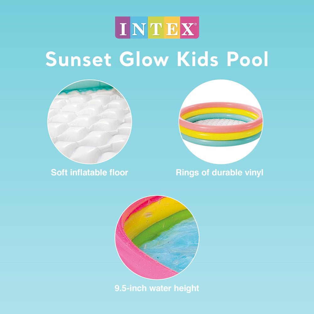 Intex niños jugando en la piscina destacando seguridad y entretenimiento