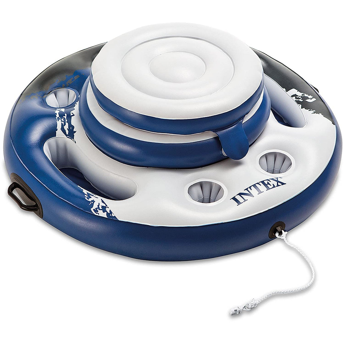 Intex Mega Chill frente del flotador con portavasos, accesible y estable
