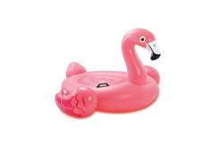 Intex pink flamingo front view showing shape and stable seating benefit
