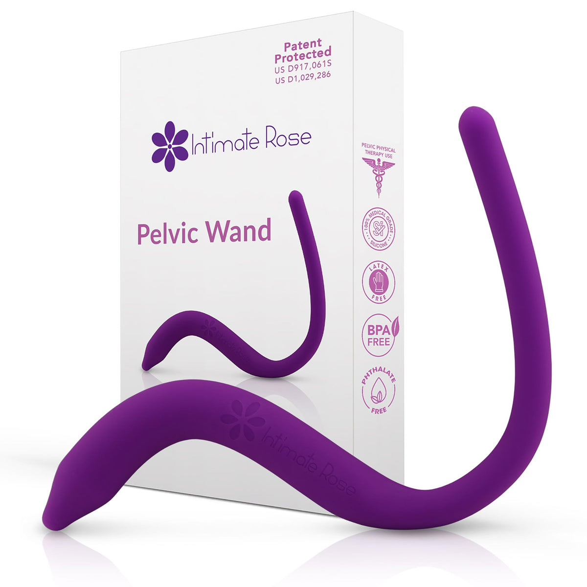 Intimate Rose wand front profile showing smooth ergonomic shape and comfortable grip
